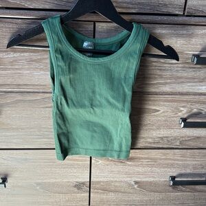 Sunday Best Deep Green Ribbed Tank Top